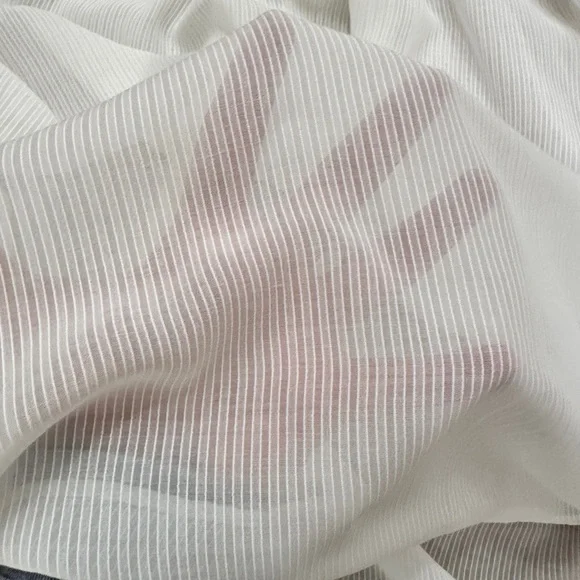 NWOT Current Air Anthropologie Airy Sheer Ruffles Puff Sleeve Blouse medium - Picture 7 of 17